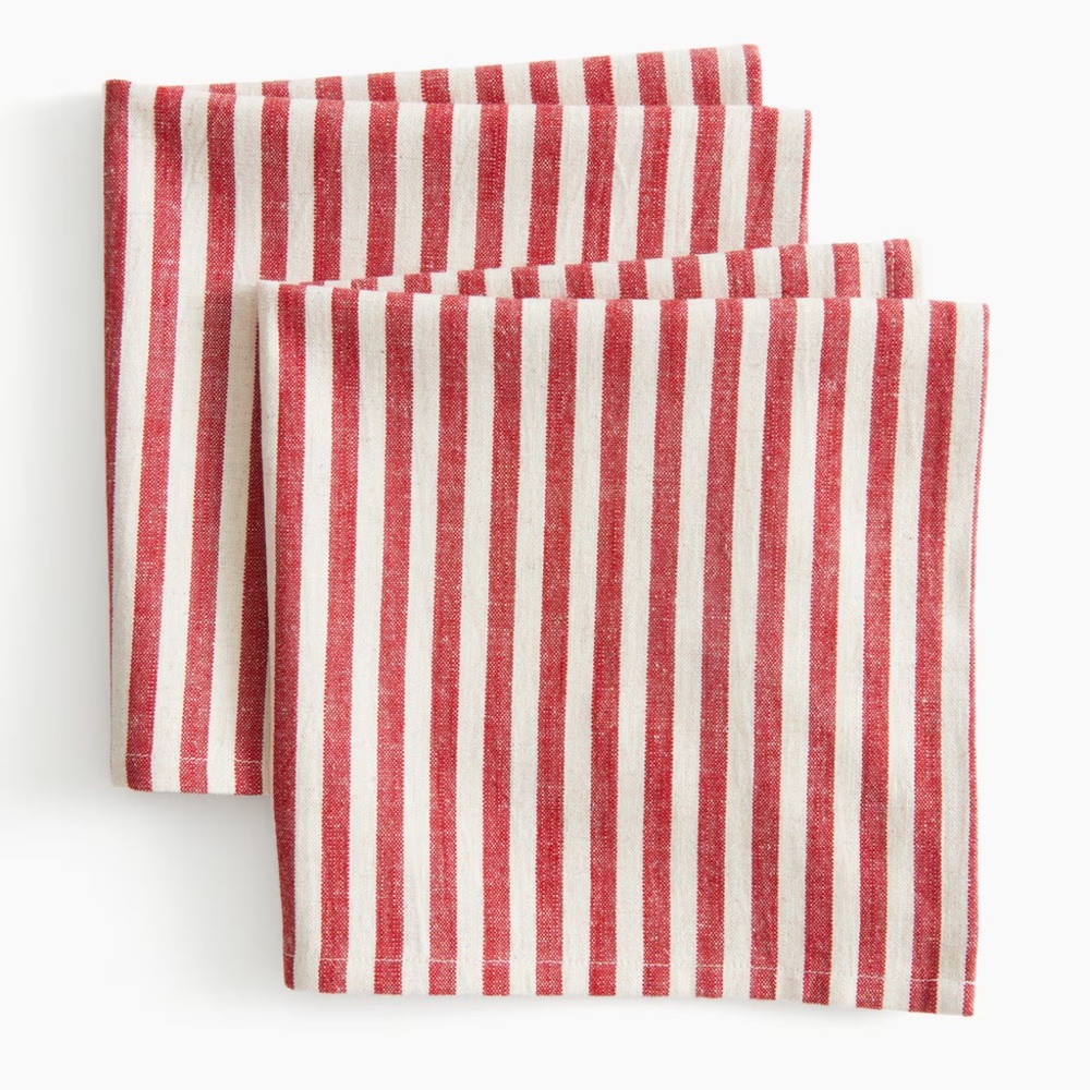 ❤️ Striped Tea Towel (Red/striped) 20x 26
